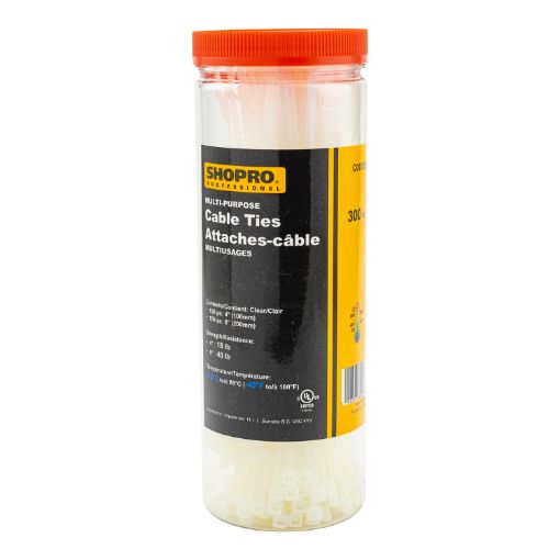 Picture of Cable Ties 300Pc 4in, 8in Clear - No C000328