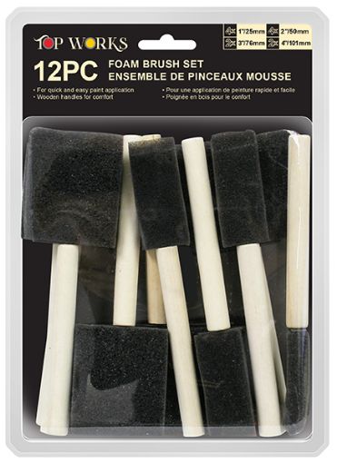 Picture of Foam Paint Brush Set 12Pcs - No 077360