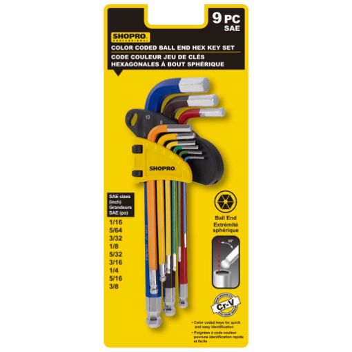 Picture of Hex Keys Sae 9Pc Color Coded - No H005880