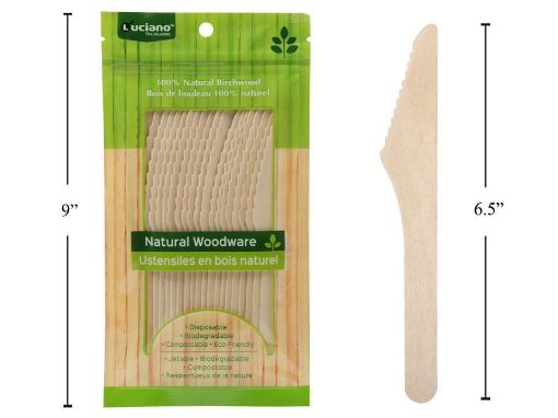 Picture of 20-Pc 160Mm Wooden Knife - No 80082