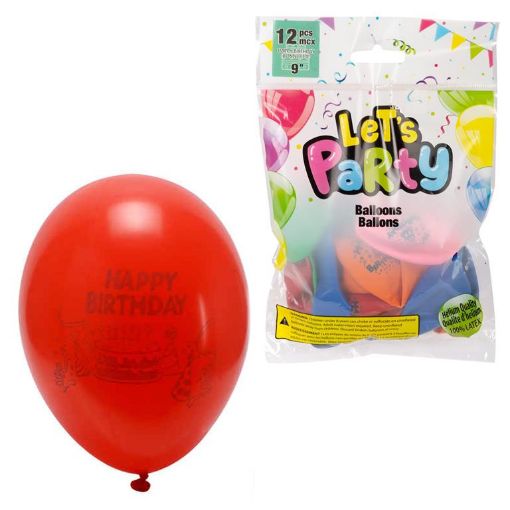 Picture of Balloons 12Pk, 9in Helium Quality - SKU: 60315