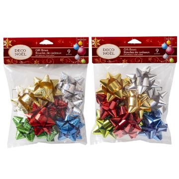 Picture of 9Pcs 3in Star Bows Set, Self-Adh - SKU: 41143