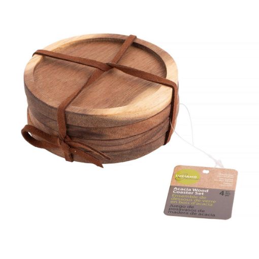 Picture of Wood Coaster 4Pc Set - SKU: 70503
